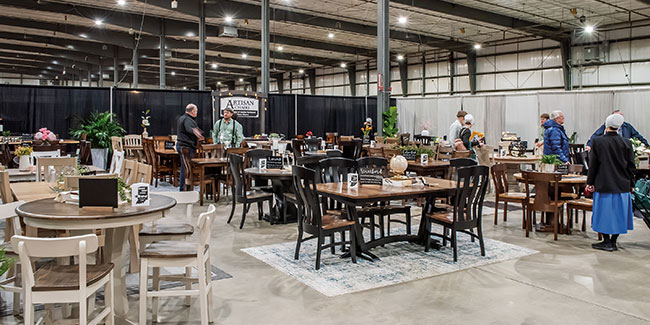 NIWA 2024 Amish Furniture Expo Artisan Chairs Booth