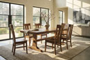 Troyer Design Company Washington Double Pedestal Table with FN Sherwood Chairs Dining Room Furniture Collection