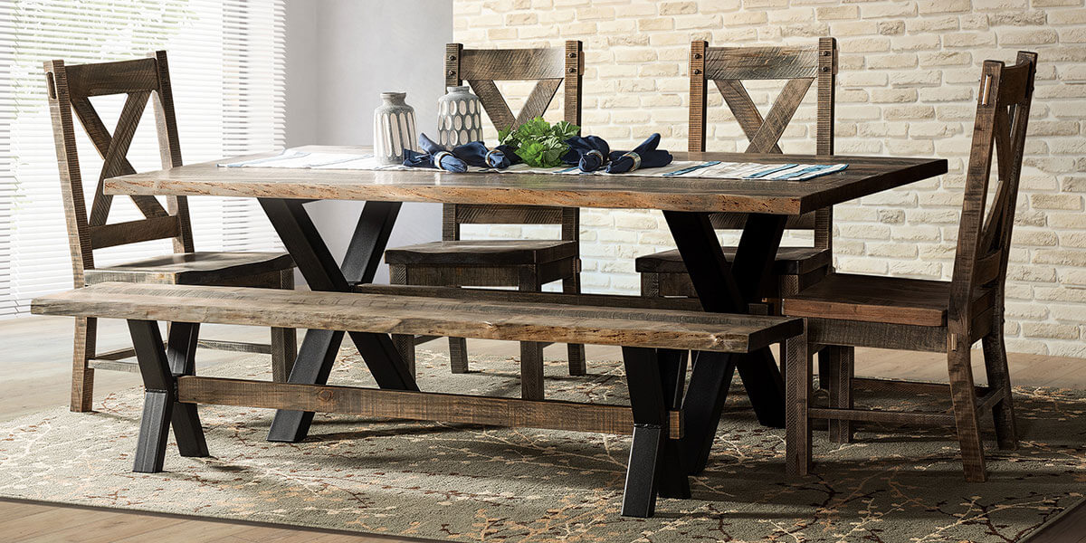 West Point Woodworking El Dorado Bench Dining Room Furniture Set