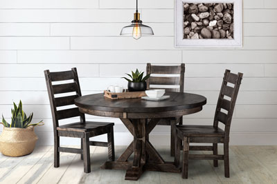 Woodside Woodworks Elkhorn Pedestal Table Dining Room Furniture Set