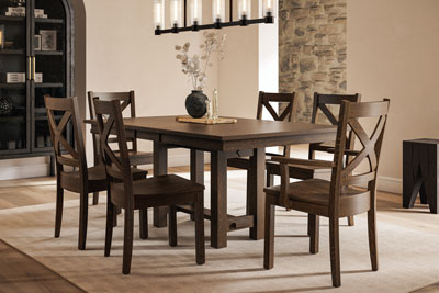 Woodside Woodworks Emma Trestle Table Dining Room Furniture Set