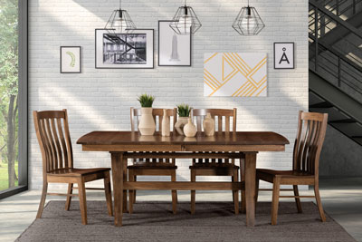 Woodside Woodworks Frisco Trestle Table Dining Room Furniture Set