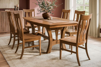Woodside Woodworks Grand Island Trestle Table Dining Room Furniture Set