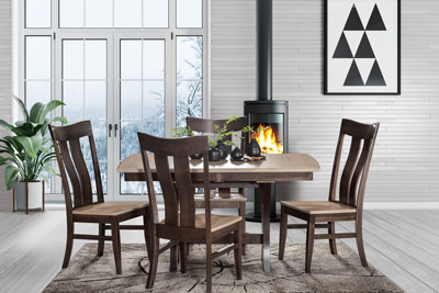 Woodside Woodworks Kimberly Trestle Table Dining Room Furniture Set