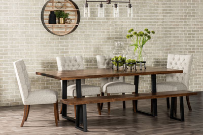 Woodside Woodworks Laredo Trestle Table Dining Room Furniture Set