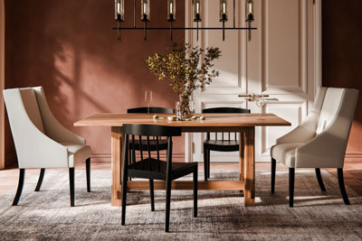 Woodside Woodworks Magnolia Trestle Table Dining Room Furniture Set