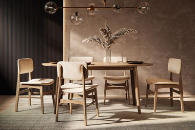 Woodside Woodworks Ventura Leg Table Dining Room Furniture Set